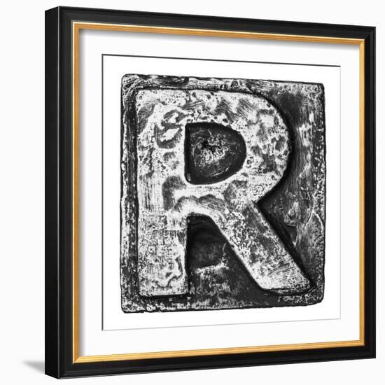 Metal Alloy Alphabet Letter R-donatas1205-Framed Premium Giclee Print