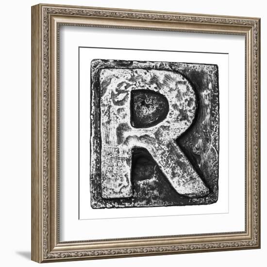 Metal Alloy Alphabet Letter R-donatas1205-Framed Art Print