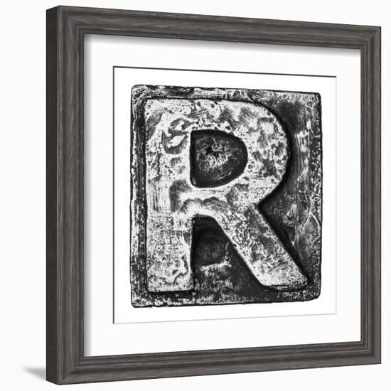 Metal Alloy Alphabet Letter R-donatas1205-Framed Art Print