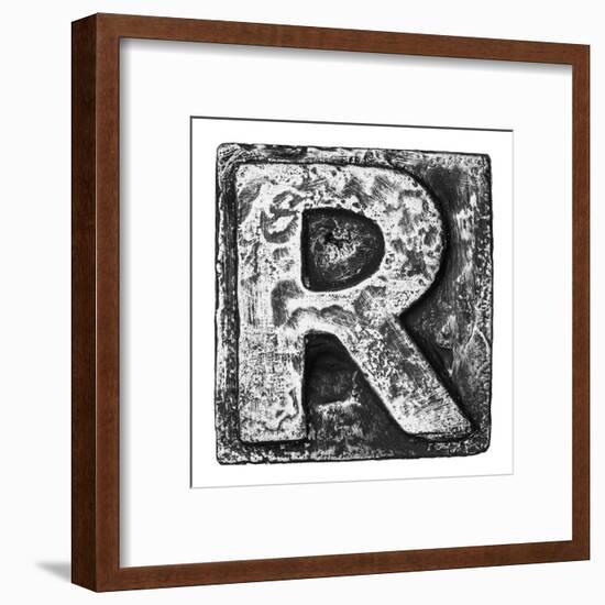 Metal Alloy Alphabet Letter R-donatas1205-Framed Art Print