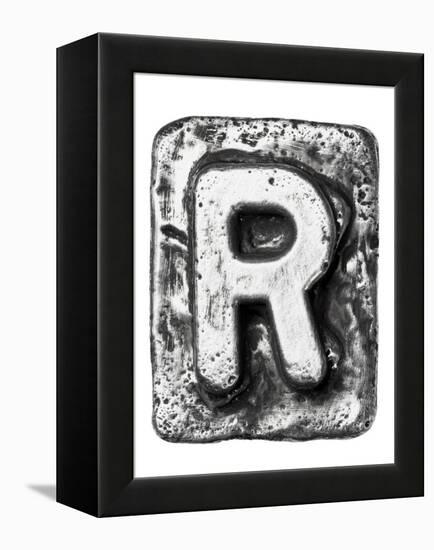 Metal Alloy Alphabet Letter R-donatas1205-Framed Stretched Canvas