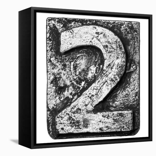 Metal Alloy Alphabet Number 2-donatas1205-Framed Stretched Canvas