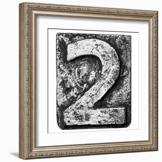 Metal Alloy Alphabet Number 2-donatas1205-Framed Art Print