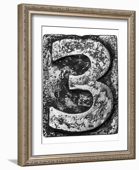 Metal Alloy Alphabet Number 3-donatas1205-Framed Premium Giclee Print