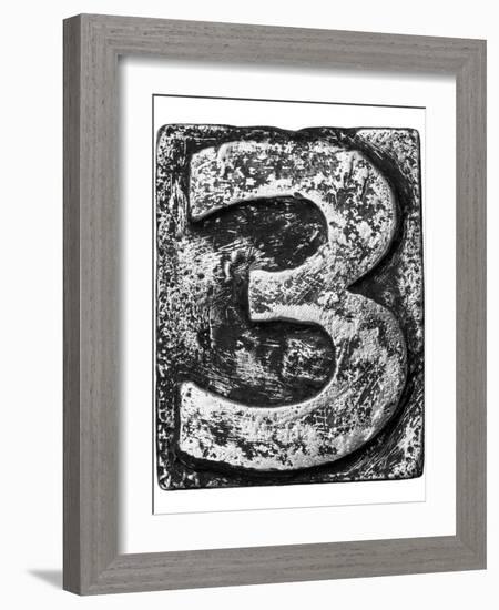 Metal Alloy Alphabet Number 3-donatas1205-Framed Premium Giclee Print