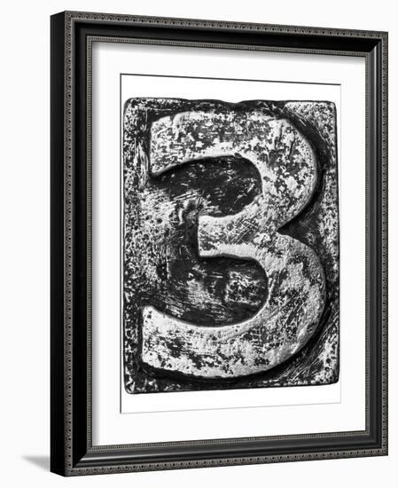 Metal Alloy Alphabet Number 3-donatas1205-Framed Premium Giclee Print