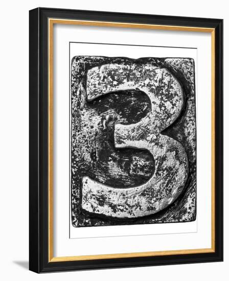 Metal Alloy Alphabet Number 3-donatas1205-Framed Premium Giclee Print