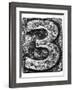 Metal Alloy Alphabet Number 3-donatas1205-Framed Art Print