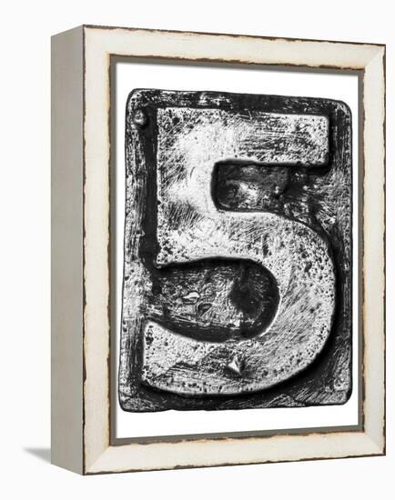 Metal Alloy Alphabet Number 5-donatas1205-Framed Stretched Canvas