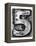 Metal Alloy Alphabet Number 5-donatas1205-Framed Stretched Canvas