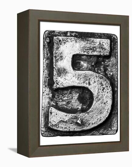 Metal Alloy Alphabet Number 5-donatas1205-Framed Stretched Canvas