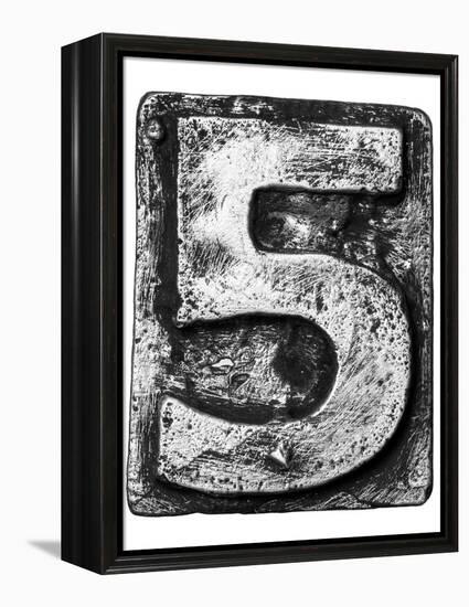 Metal Alloy Alphabet Number 5-donatas1205-Framed Stretched Canvas