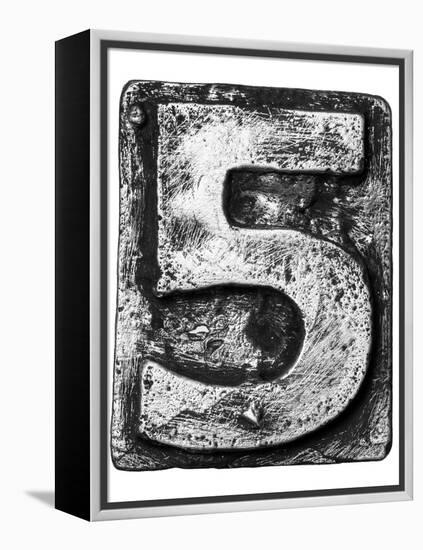 Metal Alloy Alphabet Number 5-donatas1205-Framed Stretched Canvas