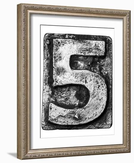 Metal Alloy Alphabet Number 5-donatas1205-Framed Premium Giclee Print