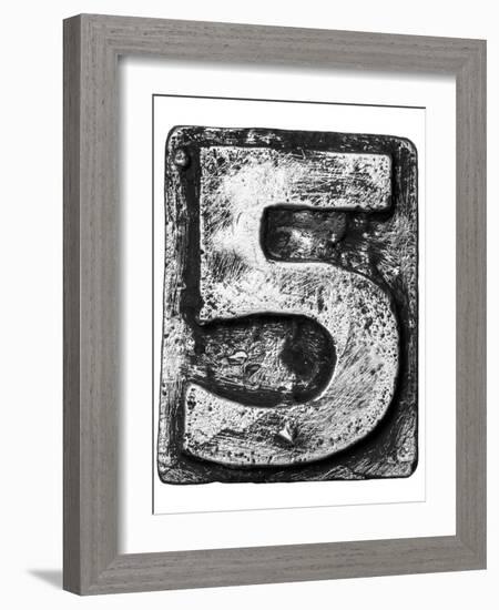 Metal Alloy Alphabet Number 5-donatas1205-Framed Premium Giclee Print