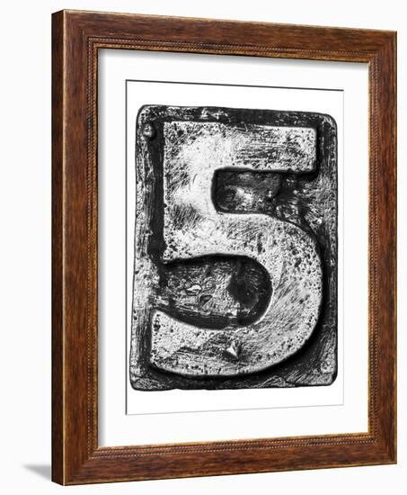 Metal Alloy Alphabet Number 5-donatas1205-Framed Premium Giclee Print