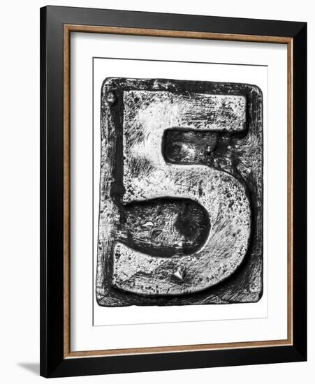 Metal Alloy Alphabet Number 5-donatas1205-Framed Premium Giclee Print