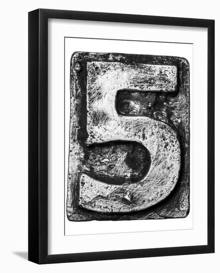 Metal Alloy Alphabet Number 5-donatas1205-Framed Premium Giclee Print