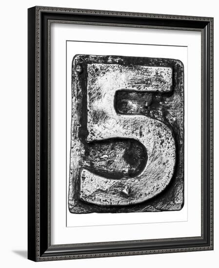 Metal Alloy Alphabet Number 5-donatas1205-Framed Premium Giclee Print