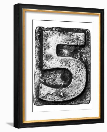 Metal Alloy Alphabet Number 5-donatas1205-Framed Premium Giclee Print