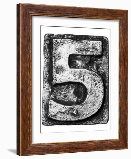 Metal Alloy Alphabet Number 5-donatas1205-Framed Art Print