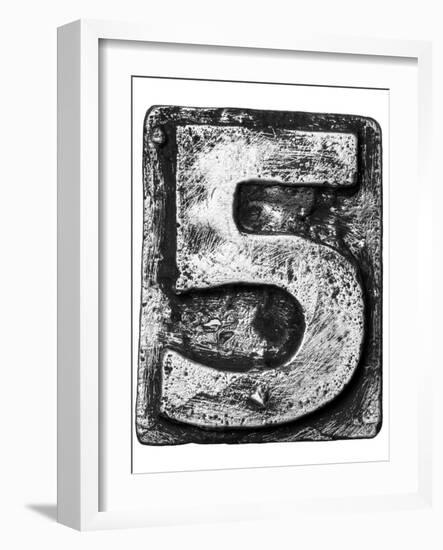 Metal Alloy Alphabet Number 5-donatas1205-Framed Art Print