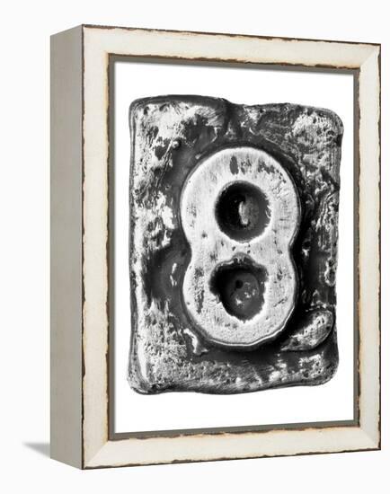 Metal Alloy Alphabet Number 8-donatas1205-Framed Stretched Canvas