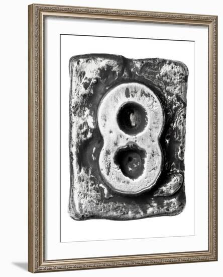 Metal Alloy Alphabet Number 8-donatas1205-Framed Art Print