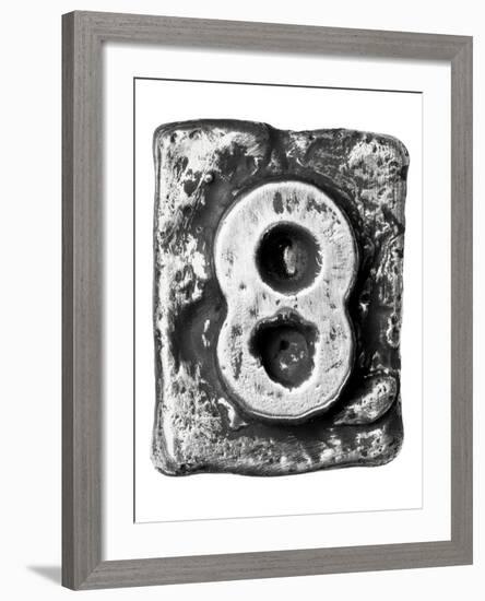 Metal Alloy Alphabet Number 8-donatas1205-Framed Art Print