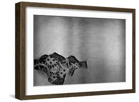 Metal Background With Mechanical Damage And Visible Gears Of Engine-Andrey_Kuzmin-Framed Art Print