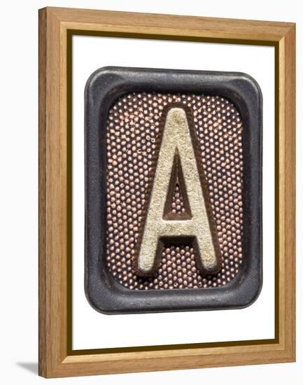 Metal Button Alphabet Letter A-donatas1205-Framed Stretched Canvas