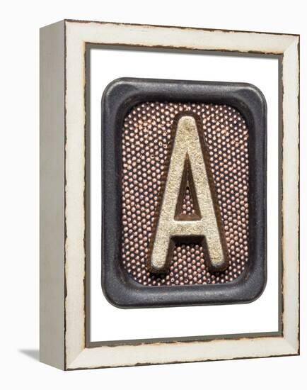 Metal Button Alphabet Letter A-donatas1205-Framed Stretched Canvas