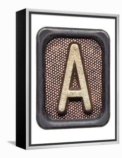 Metal Button Alphabet Letter A-donatas1205-Framed Stretched Canvas
