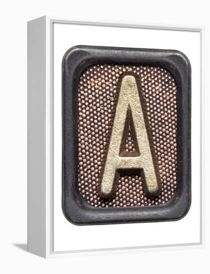 Metal Button Alphabet Letter A-donatas1205-Framed Stretched Canvas