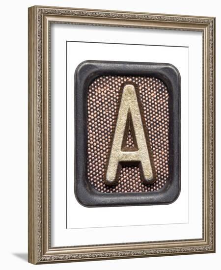 Metal Button Alphabet Letter A-donatas1205-Framed Premium Giclee Print