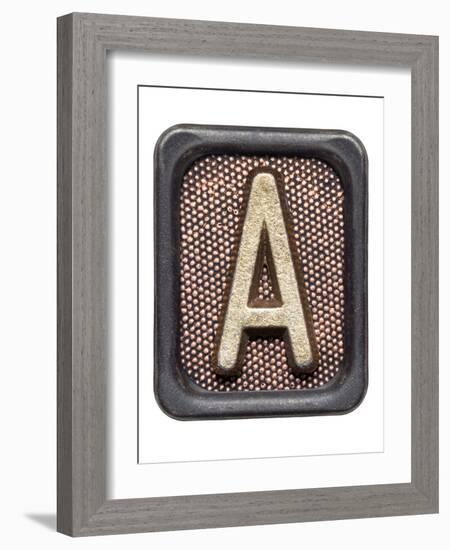 Metal Button Alphabet Letter A-donatas1205-Framed Premium Giclee Print