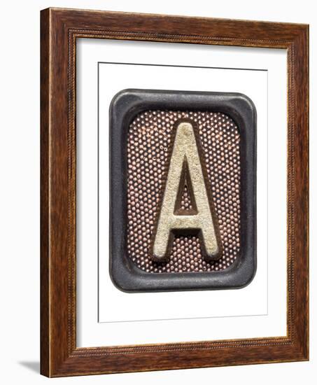 Metal Button Alphabet Letter A-donatas1205-Framed Premium Giclee Print