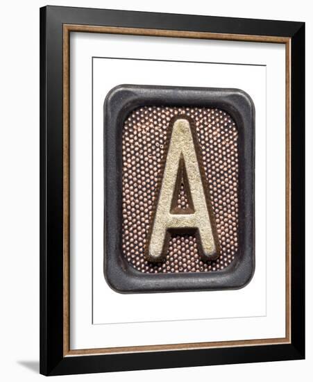 Metal Button Alphabet Letter A-donatas1205-Framed Premium Giclee Print