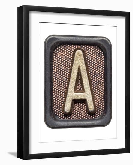 Metal Button Alphabet Letter A-donatas1205-Framed Premium Giclee Print