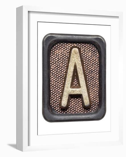 Metal Button Alphabet Letter A-donatas1205-Framed Premium Giclee Print