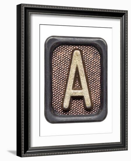 Metal Button Alphabet Letter A-donatas1205-Framed Premium Giclee Print