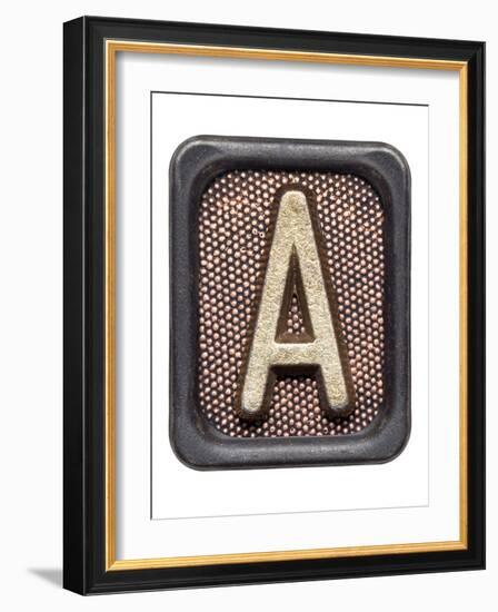 Metal Button Alphabet Letter A-donatas1205-Framed Premium Giclee Print