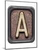 Metal Button Alphabet Letter A-donatas1205-Mounted Art Print