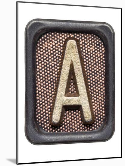 Metal Button Alphabet Letter A-donatas1205-Mounted Art Print