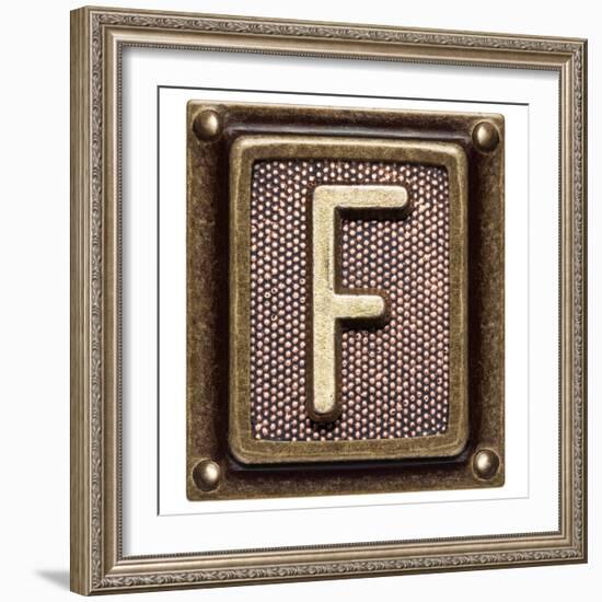 Metal Button Alphabet Letter F-donatas1205-Framed Premium Giclee Print