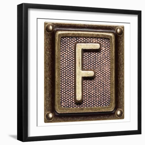 Metal Button Alphabet Letter F-donatas1205-Framed Premium Giclee Print