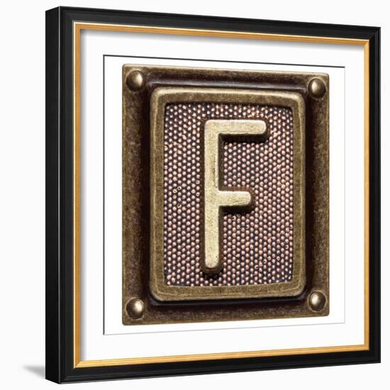 Metal Button Alphabet Letter F-donatas1205-Framed Premium Giclee Print