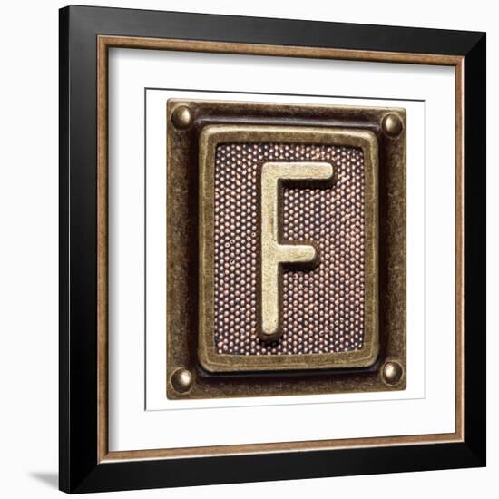 Metal Button Alphabet Letter F-donatas1205-Framed Art Print