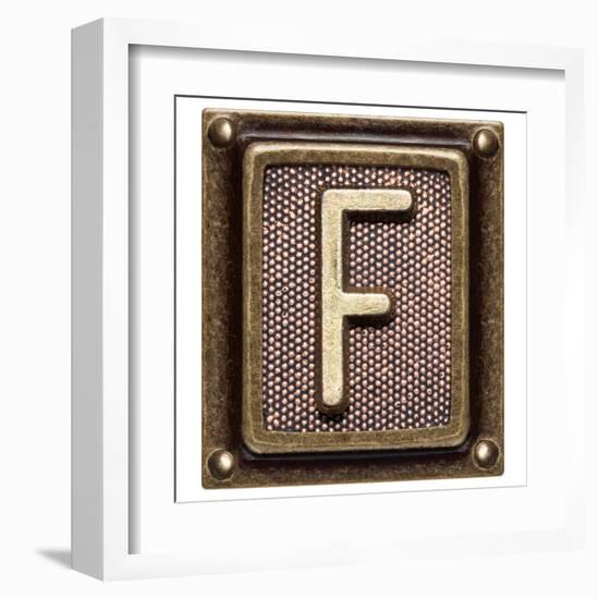 Metal Button Alphabet Letter F-donatas1205-Framed Art Print