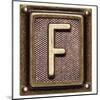 Metal Button Alphabet Letter F-donatas1205-Mounted Art Print